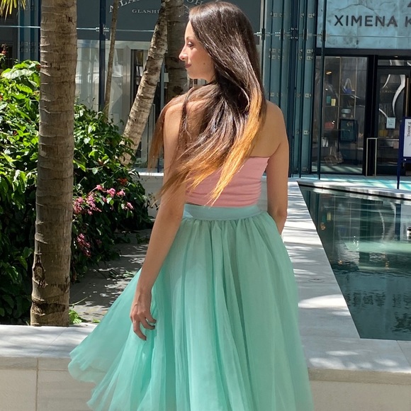 Midi Mint Tulle Tutu Skirt - Picture 4 of 14